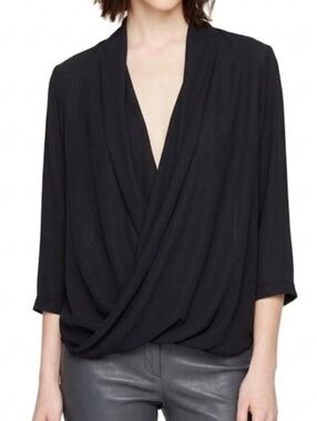 Aritzia BABATON Beau Silk Drape Front Blouse